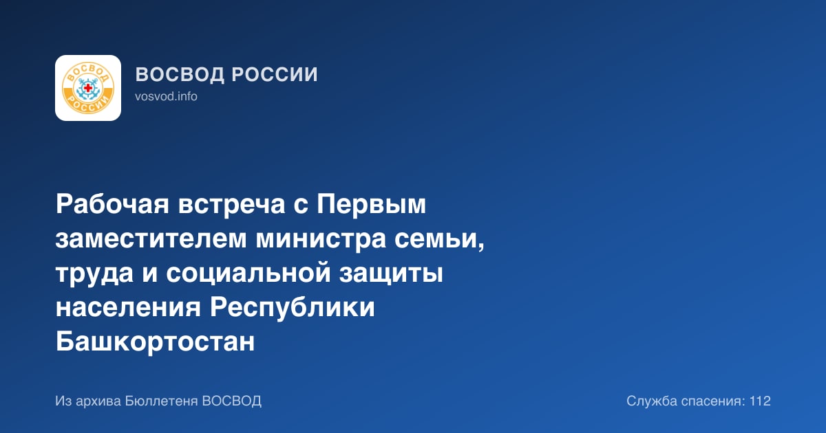 Рабочая встреча с Первым заместителем министра семьи, труда и социальной защиты населения Республики Башкортостан