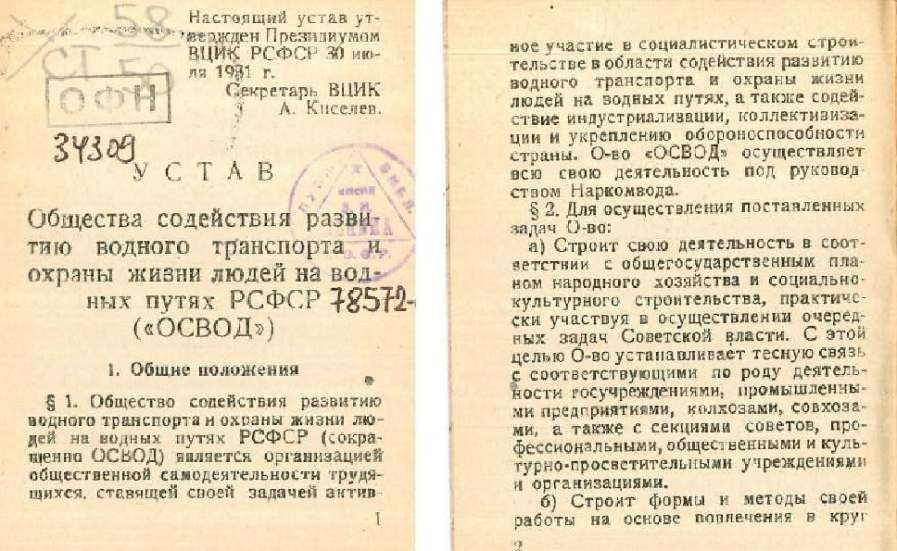 ВСЕРОССИЙСКОЕ ОБЩЕСТВО СПАСАНИЯ НА ВОДАХ (ВОСВОД) (Материал подготовили А.Л. Агарков, А.Д. Герасимов, Ю.В. Кочетов)